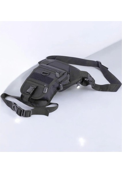 Ayarlanabilir Taktik Bel ve Bacak Çantası, Özel Bölmeli, Şık ve Kullanışlı Siyah Tasarım