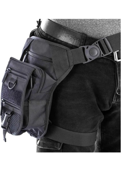 Ayarlanabilir Taktik Bel ve Bacak Çantası, Özel Bölmeli, Şık ve Kullanışlı Siyah Tasarım fırsatları