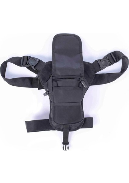 Ayarlanabilir Taktik Bel ve Bacak Çantası, Özel Bölmeli, Şık ve Kullanışlı Siyah Tasarım