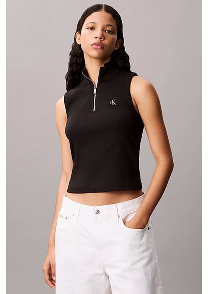 Kadın Etiketli Kolsuz Yarım Fermuarlı Siyah Bluz LV047C909G-UB1 fiyatları