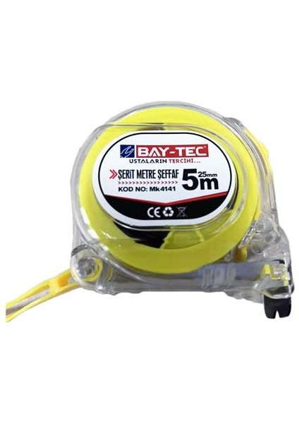 Şeffaf Şerit Metre 3 mm x 16 mt MK4139