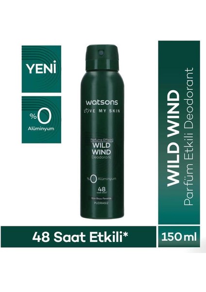 Wild Wind Deodorant Sprey Erkek Pudrasız 5x150ml fiyatları