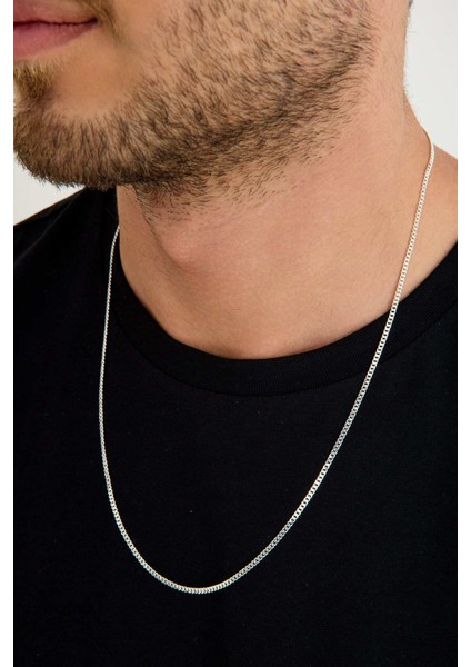 925 Ayar Gümüş Unisex Gurmet Zincir Kolye 2.2 mm 60 cm