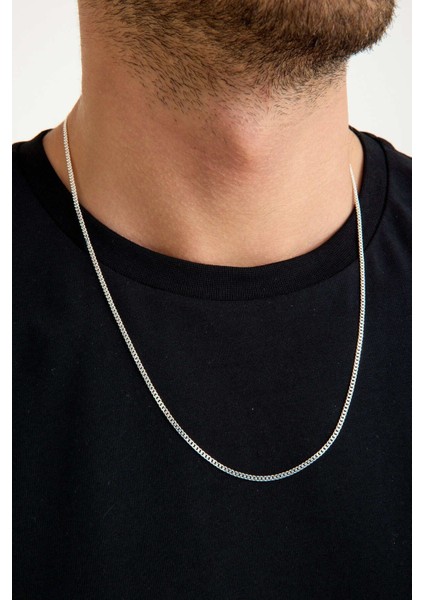 925 Ayar Gümüş Unisex Gurmet Zincir Kolye 2.2 mm 60 cm fırsatları