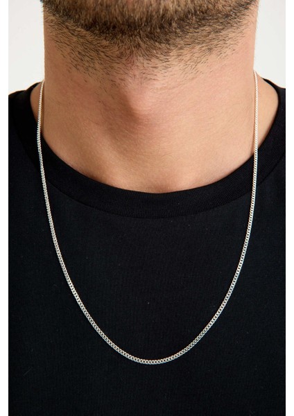 925 Ayar Gümüş Unisex Gurmet Zincir Kolye 2.2 mm 60 cm