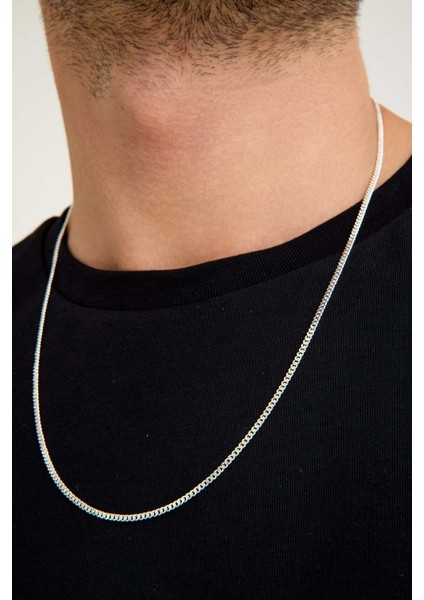 925 Ayar Gümüş Unisex Gurmet Zincir Kolye 2.2 mm 60 cm