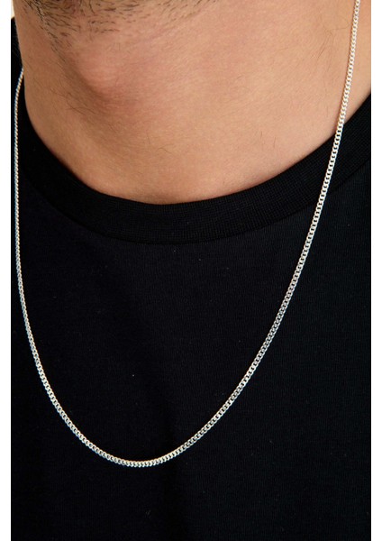 925 Ayar Gümüş Unisex Gurmet Zincir Kolye 2.2 mm 60 cm