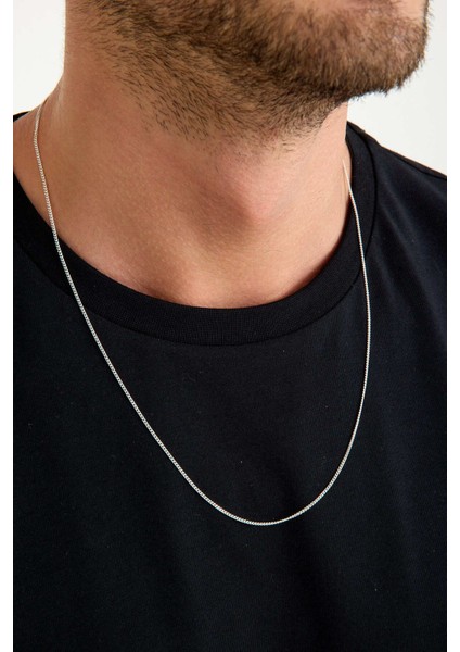 925 Ayar Gümüş Unisex Gurmet Zincir Kolye 1.3 mm 60 cm