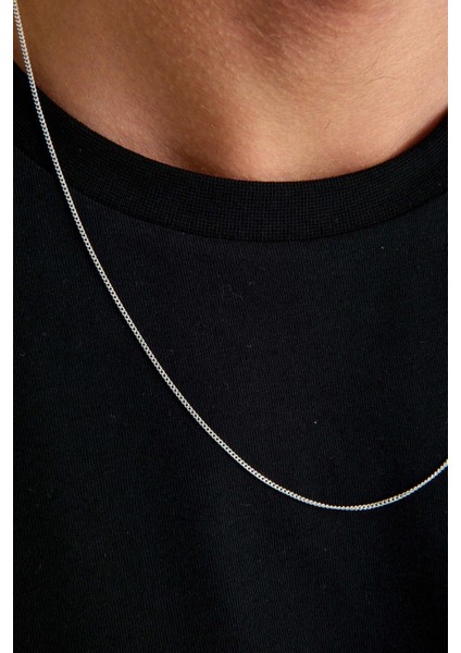 925 Ayar Gümüş Unisex Gurmet Zincir Kolye 1.3 mm 60 cm modelleri