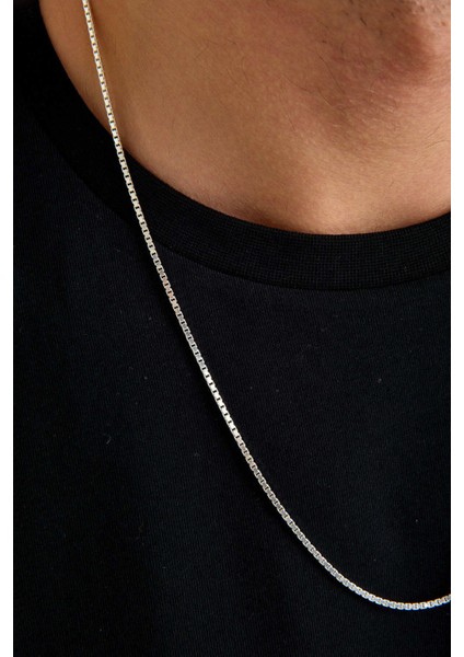 925 Ayar Gümüş Unisex Küp Zincir Kolye 1.5 mm Genişlik fiyatları