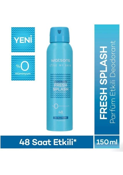 Fresh Splash Deodorant Sprey Erkek Pudrasız 5x150ml fiyatları