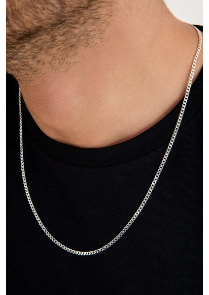 925 Ayar Gümüş Unisex Gurmet Zincir Kolye 3 mm 60 cm indirimleri