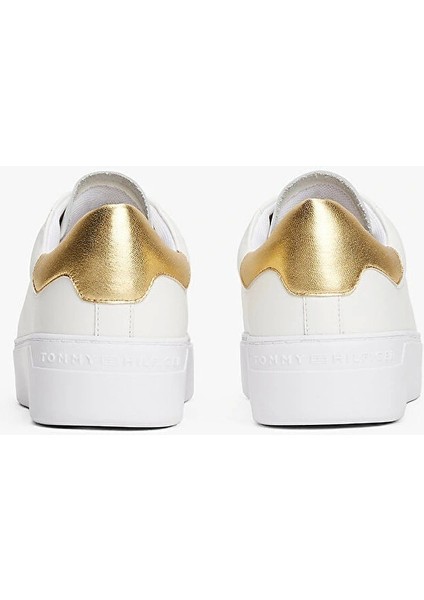 Kadın Klasik Platformlu Kort Tarzı Gold Sneaker FW0FW087560HT fırsatları