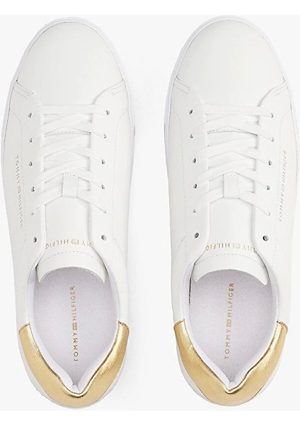 Kadın Klasik Platformlu Kort Tarzı Gold Sneaker FW0FW087560HT indirimleri