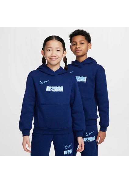 Erling Haaland Club Fleece Unisex Çocuk Mavi Alt Üst Polarlı Takım HJ3837 modelleri