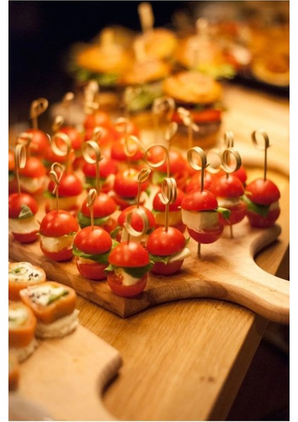 Parmak Kürdan Bambu Kokteyl Çubukları 50 Adet Kanepeler,mezeler Parti Malzemeleri 15 cm modelleri