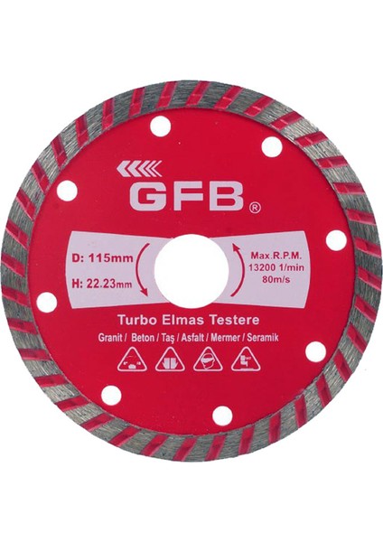 Turbo Elmas Betontestere 230X2.6 mm GFB2387