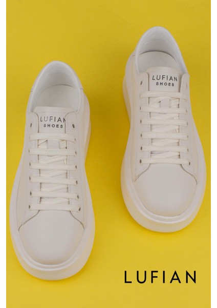 Beyaz Gage Erkek Deri Sneaker Ayakkabı fırsatları
