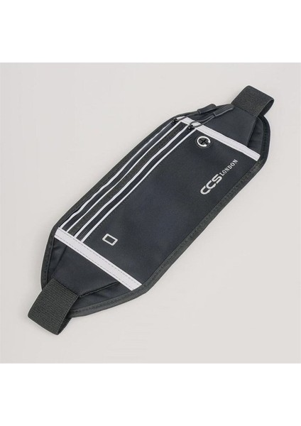 Şık ve Hafif Polyester Spor Bel Çantası, Kullanışlı ve Modern Tasarım, Siyah Renk