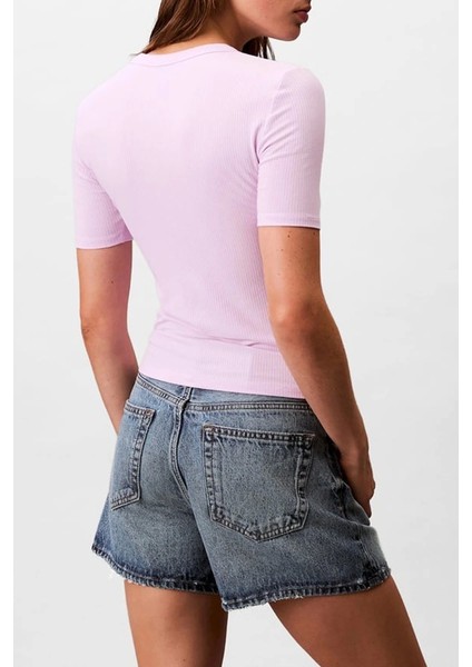 Kadın Modal Fitilli Mor T-Shirt LV044C901G-XEF fiyatları
