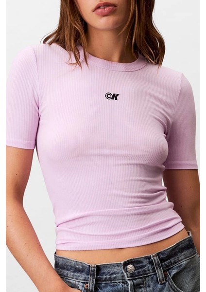 Kadın Modal Fitilli Mor T-Shirt LV044C901G-XEF fırsatları