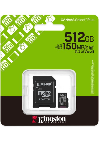 Sdcs3 Microsdxc Canvas Select Plus Gen3 150MB/S A1 Card + Adapter Hafıza Kartı