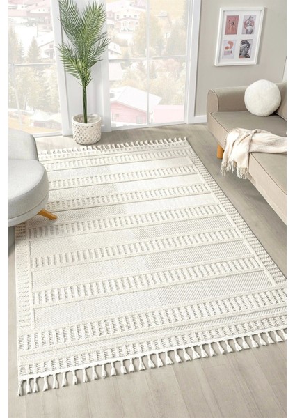 Krem Yumuşak Halı Salon Oturma Odası Mutfak Yatak Çocuk Odası Yolluk Dokuma Makine Halısı