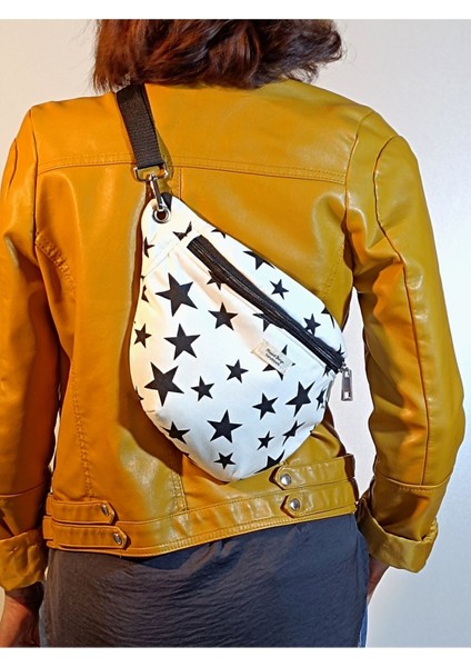 Yıldızlı Siyah Çapraz Bel Çantası, Şık ve Kullanışlı Tasarım fiyatları