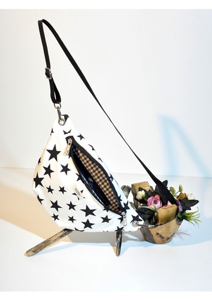 Yıldızlı Siyah Çapraz Bel Çantası, Şık ve Kullanışlı Tasarım indirimleri