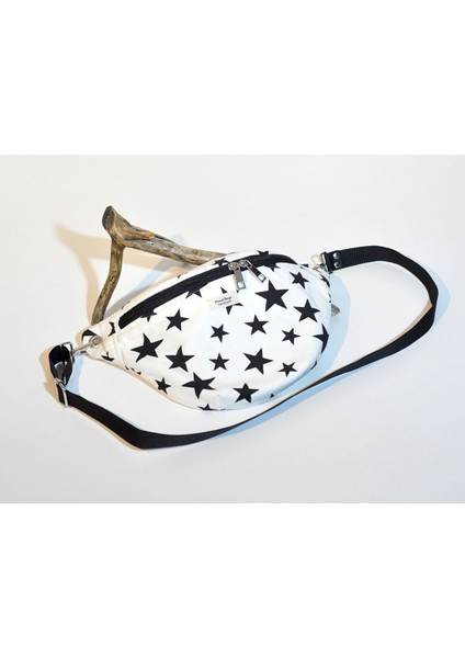 Yıldızlı Siyah Çapraz Bel Çantası, Şık ve Kullanışlı Tasarım