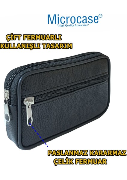 Siyah Suni Deri Çok Gözlü Anahtarlık ve Çakmaklı Çanta AL4431 fırsatları