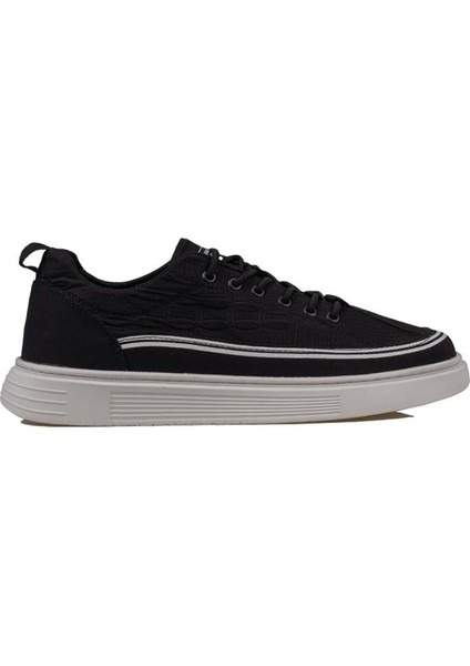 Siyah Giza Lastikli Erkek Sneaker
