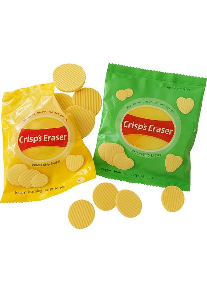 3D Cips Paketli Silgi Cips Şeklinde Silgi Seti – 4’lü Cips Silgi modelleri