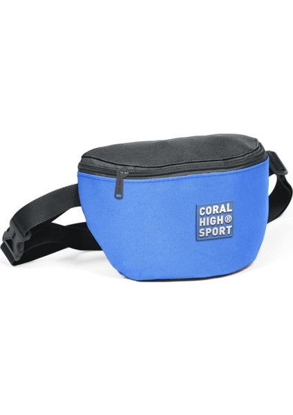 Şık Siyah-A.mavi Iki Bölmeli Bel Çantası, Rahat ve Kullanışlı Tasarım