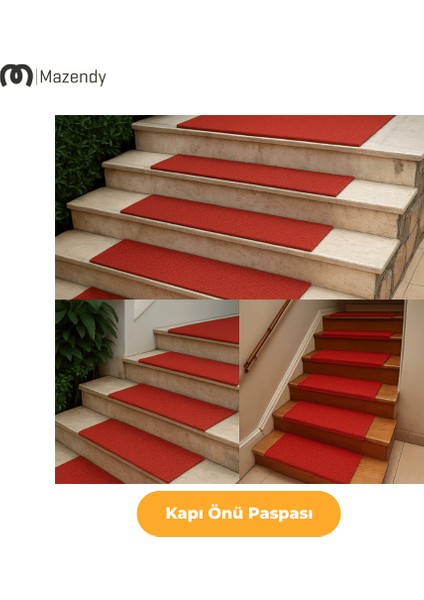 Kıvırcık Paspas 1X6M 14MM Kırmızı Kapı Önü Kaymaz Dış Mekan Halısı indirimleri