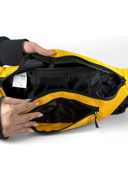 Gri Çok Cepli Omuz ve Bel Çantası, Günlük Kullanım Için Şık ve Pratik Tasarım