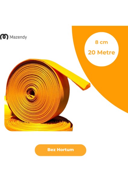 Süper Örme Bez Salma Sulama Hortumu 8cm x 20M Dayanıklı Yassı Bahçe Hortumu