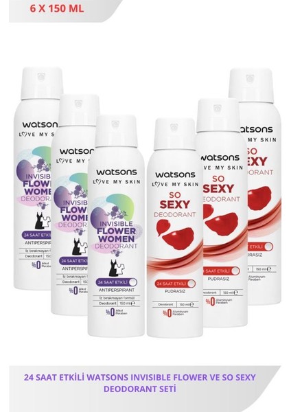 Invisible Flower 150 ml X3 ve So Sexy 150 ml X3 Deodorant Seti
