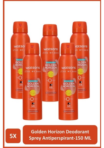 Golden Horizon Deodorant Sprey Pudralı 5x150ml