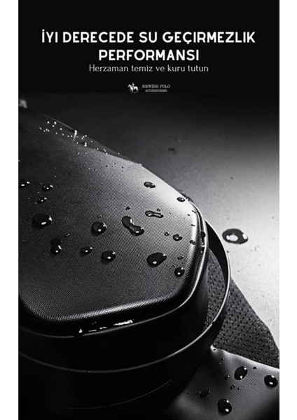 Şık Erkek Siyah Vegan Deri Çapraz Askılı Omuz ve Bel Çantası