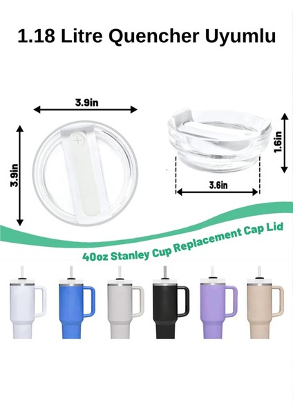 Quencher 40 Oz 1.18 LT Uyumlu Pipetli Termos Kapak - Kapak + Sızdırmaz Set + Pipet fiyatları