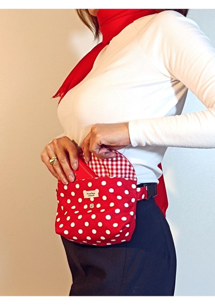 Küçük Puantiyeli Bel Çantası, Şık ve Hafif Tasarım, Renk Seçenekleriyle Rahat Kullanım modelleri