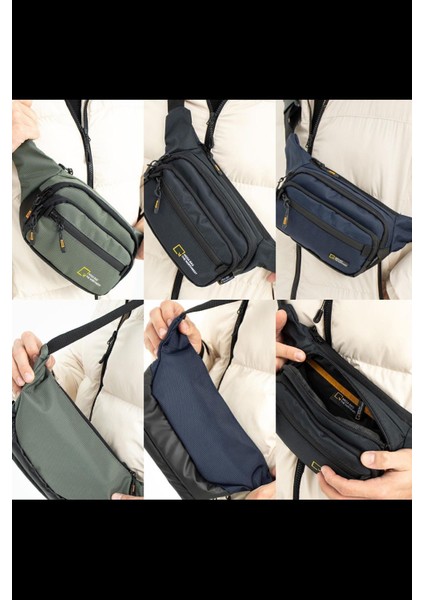 Su Geçirmez Kumaşlı Bel ve Omuz Çantası, Siyah Renk fırsatları