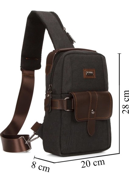 Gri Kanvas Erkek Çapraz Çanta, Göğüs ve Bel Çantası, Suya Dayanıklı, Çok Amaçlı modelleri