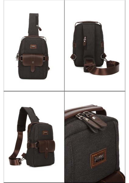 Gri Kanvas Erkek Çapraz Çanta, Göğüs ve Bel Çantası, Suya Dayanıklı, Çok Amaçlı fırsatları