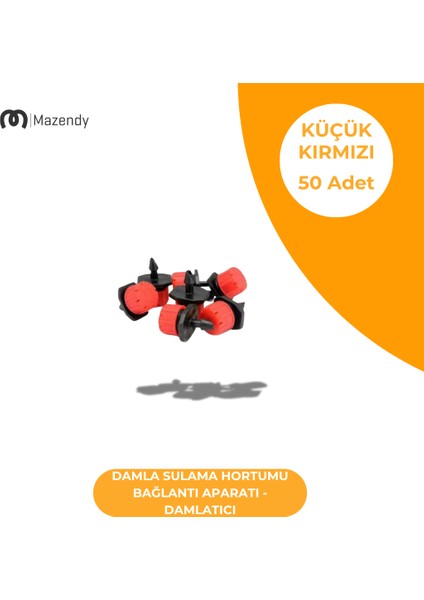Damla Sulama Damlatıcı - Küçük Kırmızı (50 Adet)