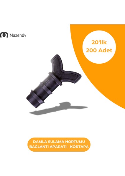 Damla Sulama Körtapa 20'lik - Dayanıklı ve Kolay Montajlı Bağlantı Parçası (200 Adet)