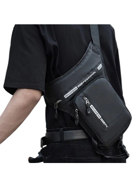 Şık ve Kullanışlı Erkek Bacak ve Omuz Çantası, Siyah Renk Seçeneğiyle Hazır.