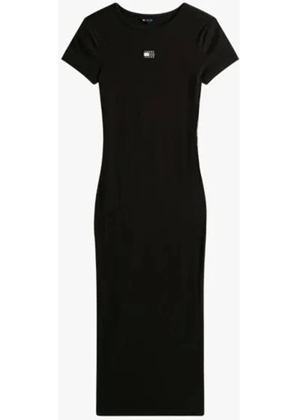 Kadın Armalı Fitilli Midi Siyah Elbise DW0DW20873BDS indirimleri