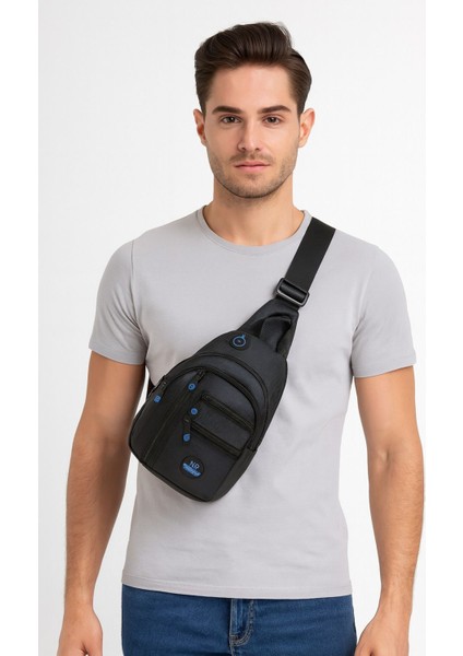 Suya Dayanıklı Küçük Kulaklık ve Çapraz Askılı Bel Çantası, Siyah Renk